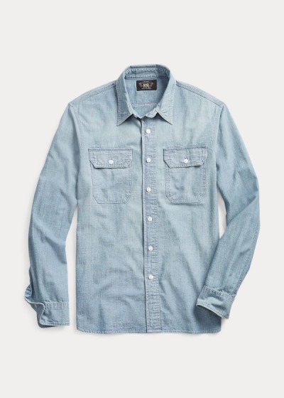 Men's Ralph Lauren Chambray Work Shirt | 256398NPR